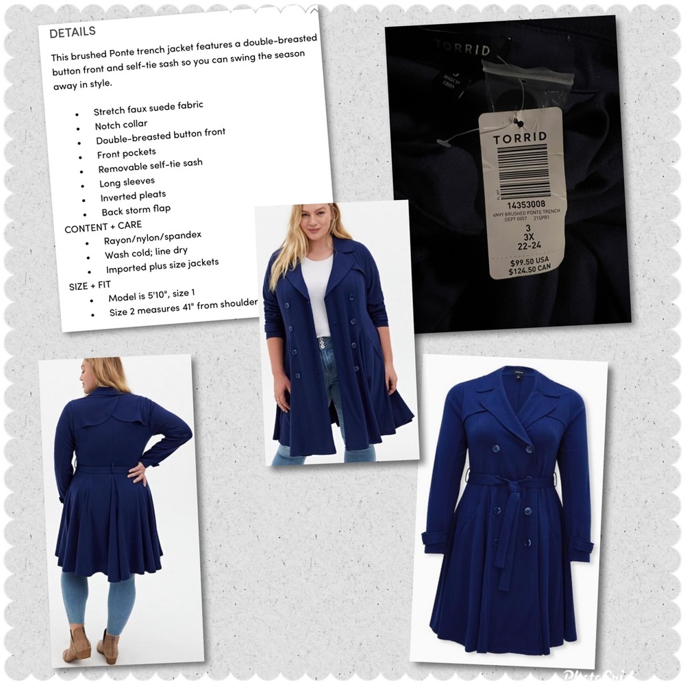 Torrid Blue Jacket Coat Size 3. Blue